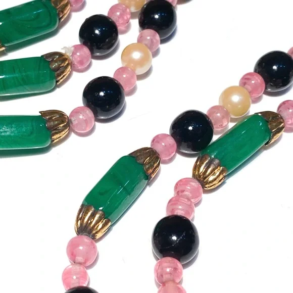 RARE! Vintage William De Lillo Beaded Double Strand Necklace